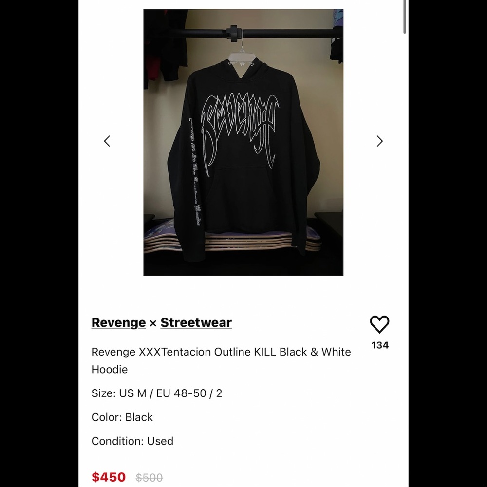 Revenge XXXTentacion Outline KILL Black & White Hoodie